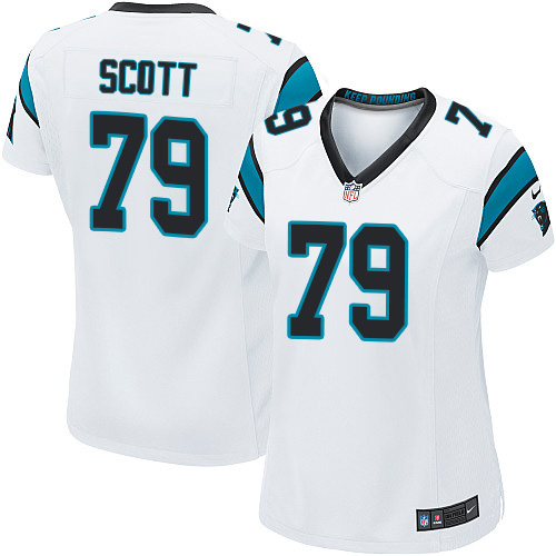 Women's Game Chris Scott Nike Jersey White Road - #79 NFL Carolina Panthers